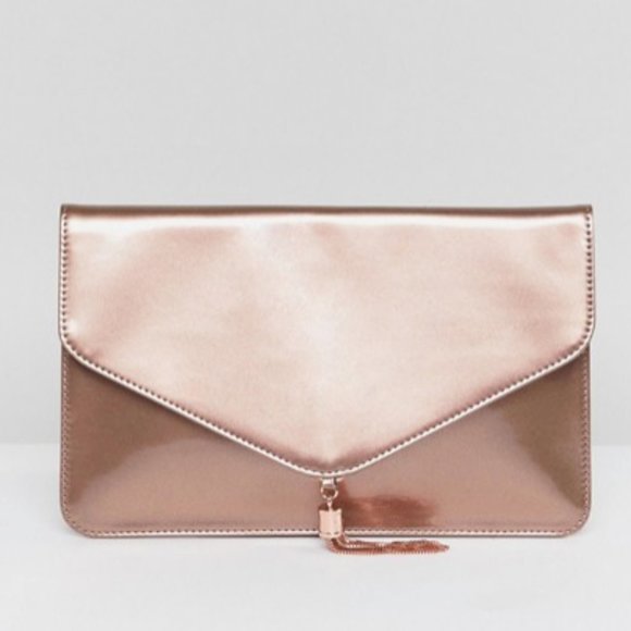 ASOS Gorgeous Pink Iridescent Clutch - Picture 1 of 7